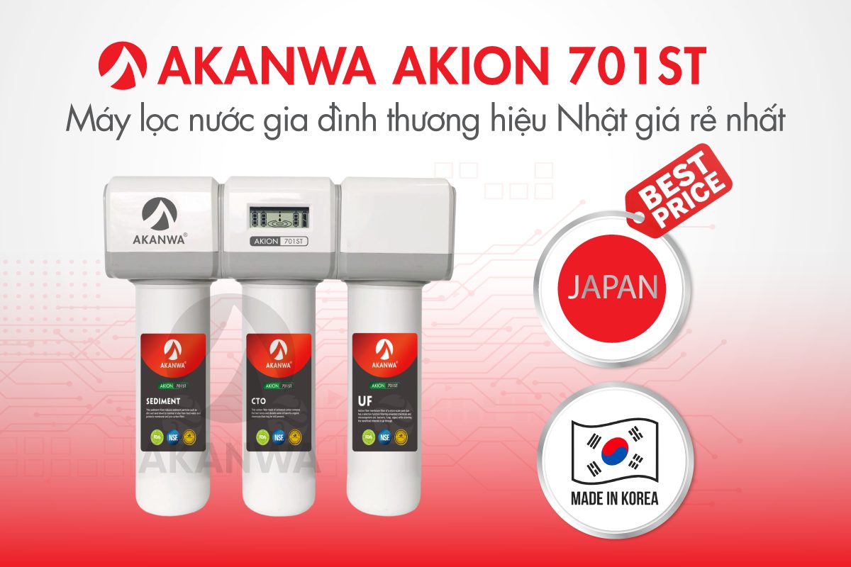 Máy lọc nước AKANWA AKION 701ST thương hiệu Nhật ược sản xuất 100% tại Hàn Quốc