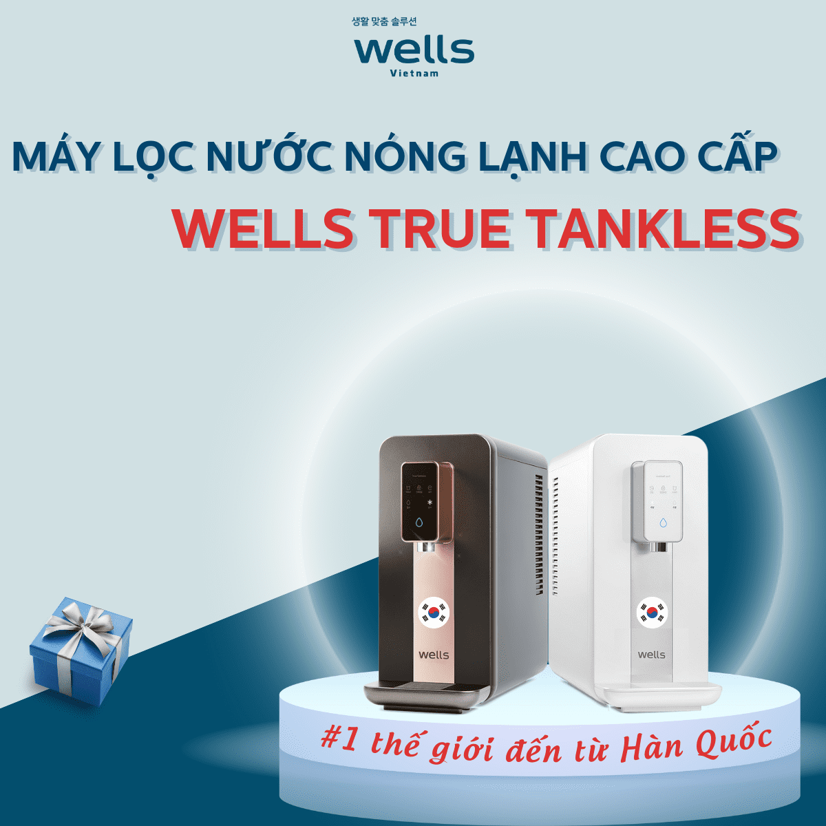 Máy lọc nước nóng lạnh Wells True Tankless