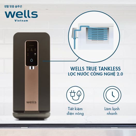 Máy lọc nước nóng lạnh Wells True Tankless