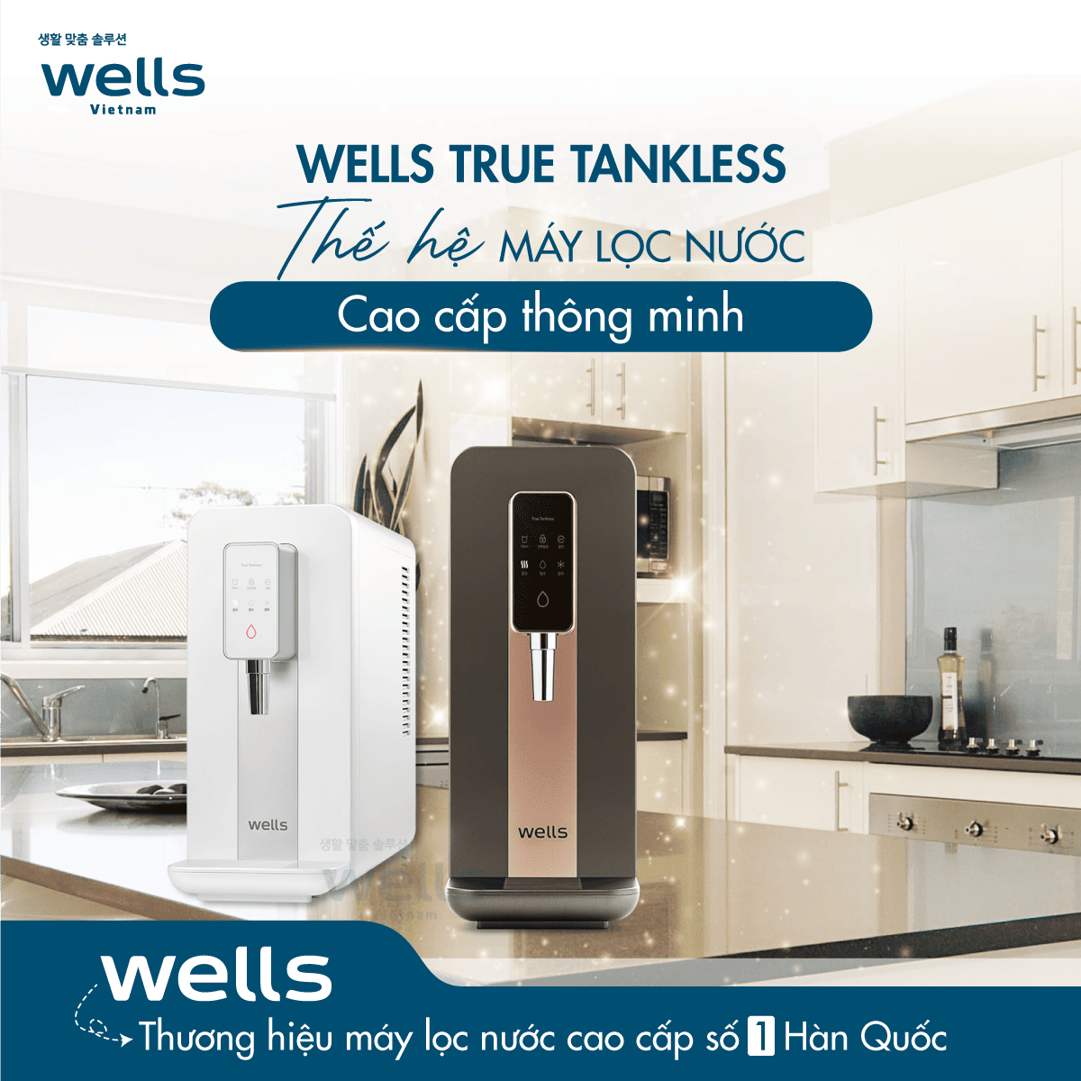 Máy lọc nước nóng lạnh Wells True Tankless