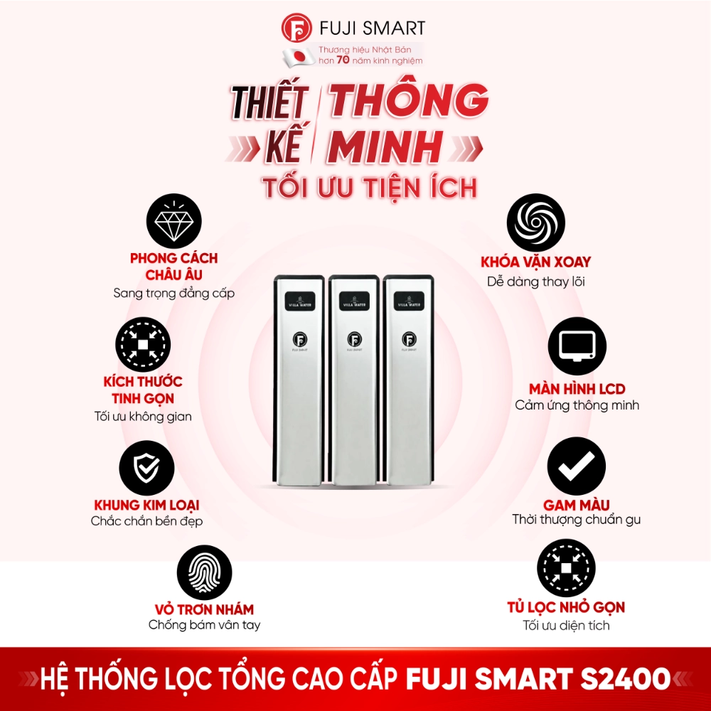 Hệ thống lọc tổng cao cấp Fuji Smart S2400 - Lọc sạch chuẩn y tế, sản xuất 100% tại Nhật Bản