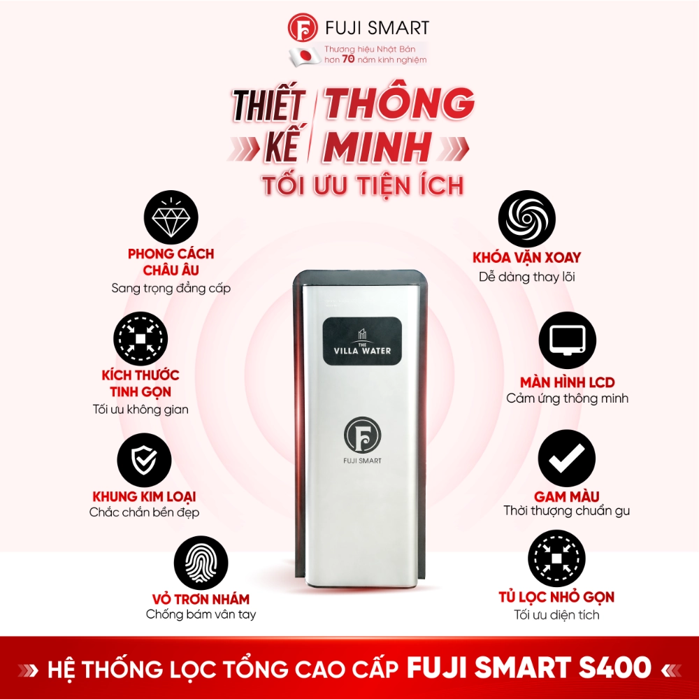 Hệ thống lọc tổng cao cấp Fuji Smart S400 - Lọc sạch chuẩn y tế, sản xuất 100% tại Nhật Bản