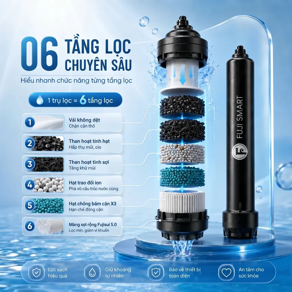 Hệ thống lọc tổng cao cấp Fuji Smart S800 - Lọc sạch chuẩn y tế, sản xuất tại Nhật Bản