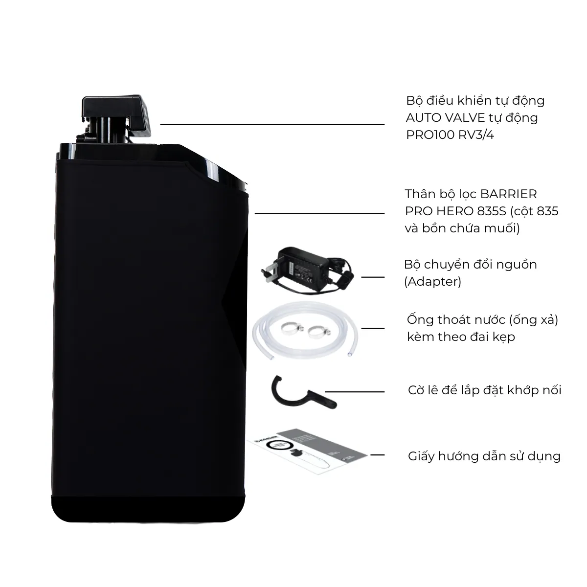 Bộ lọc tổng làm mềm nước Barrier Hero 835S