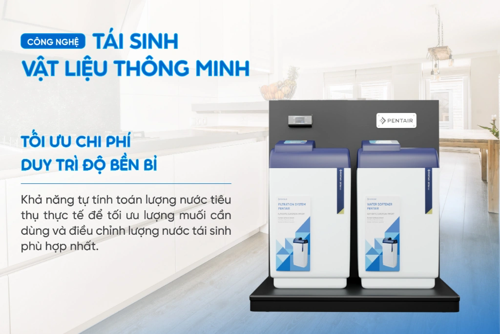 Thuật toán Smart Reserve: Tự động tối ưu lượng muối và nước thải, giúp tiết kiệm tối đa chi phí vận hành