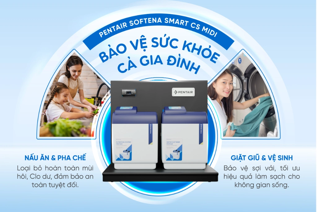 Hệ thống lọc tổng đầu nguồn Pentair Softena Smart CS Midi Nhập khẩu Châu Âu