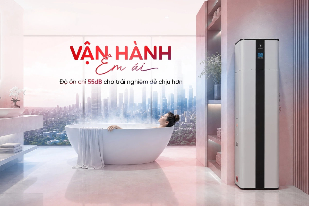 Máy bơm nhiệt heat pump Fuji Smart H800 vận hành êm ái