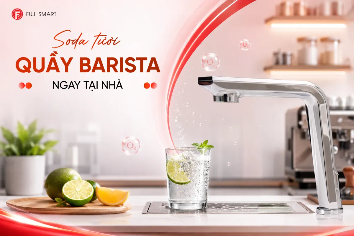 Máy lọc nước 4 trong 1 Fuji Smart The Barista - Vừa làm nóng/lạnh, vừa tạo nước soda