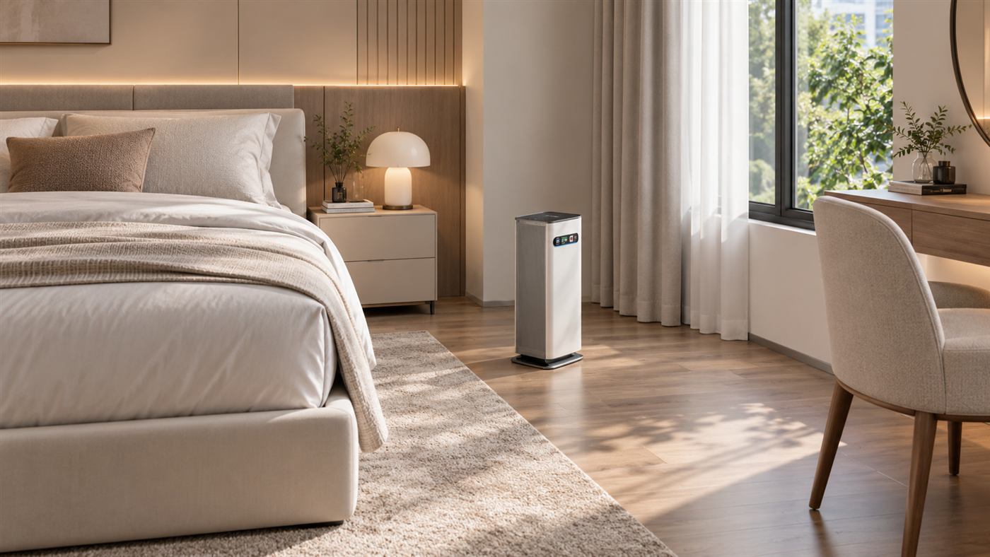 FUJI SMART AX-M14000 đặt trong phòng ngủ hiện đại