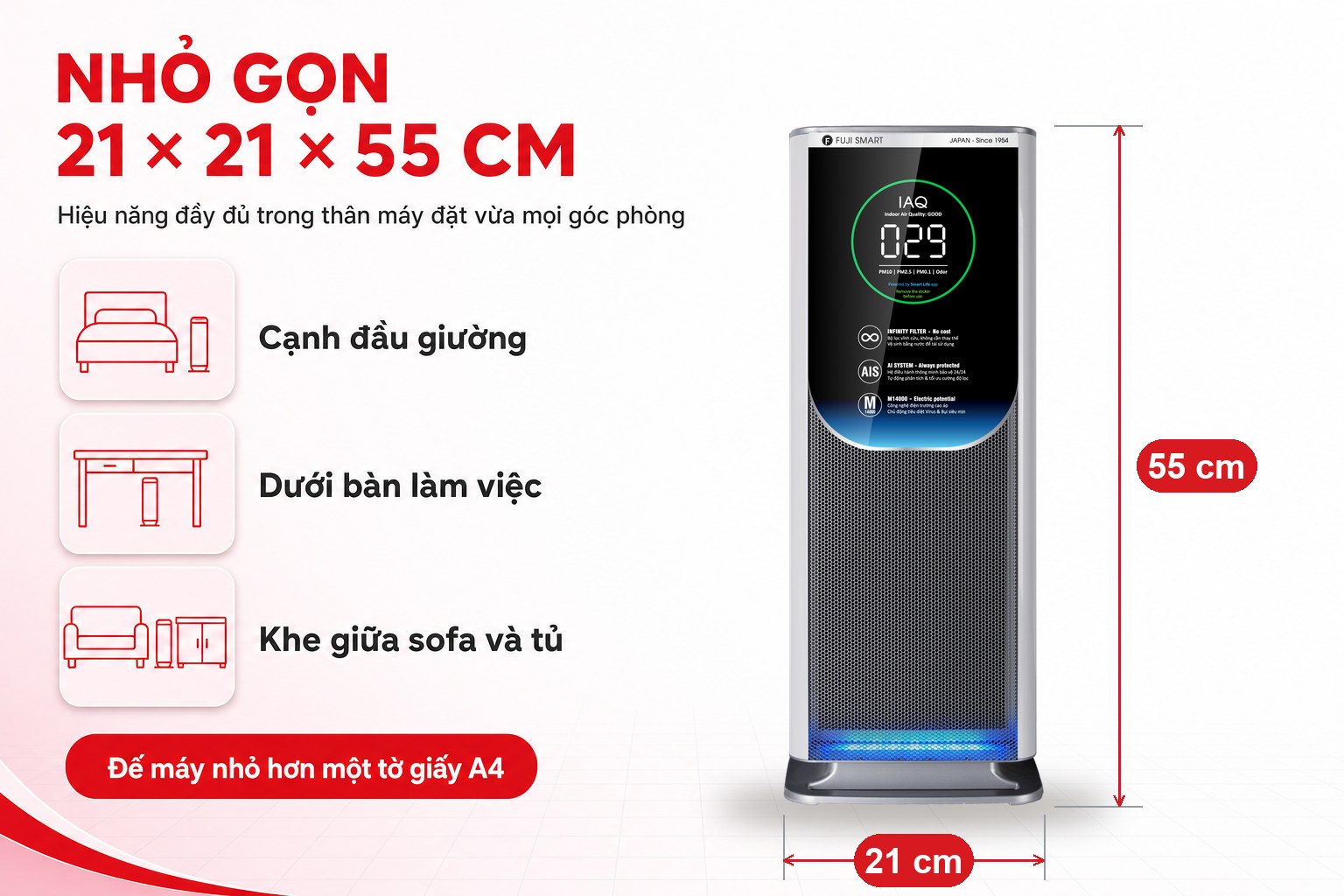 Máy lọc khử trùng không khí không thay lõi FUJI SMART AX-M14000